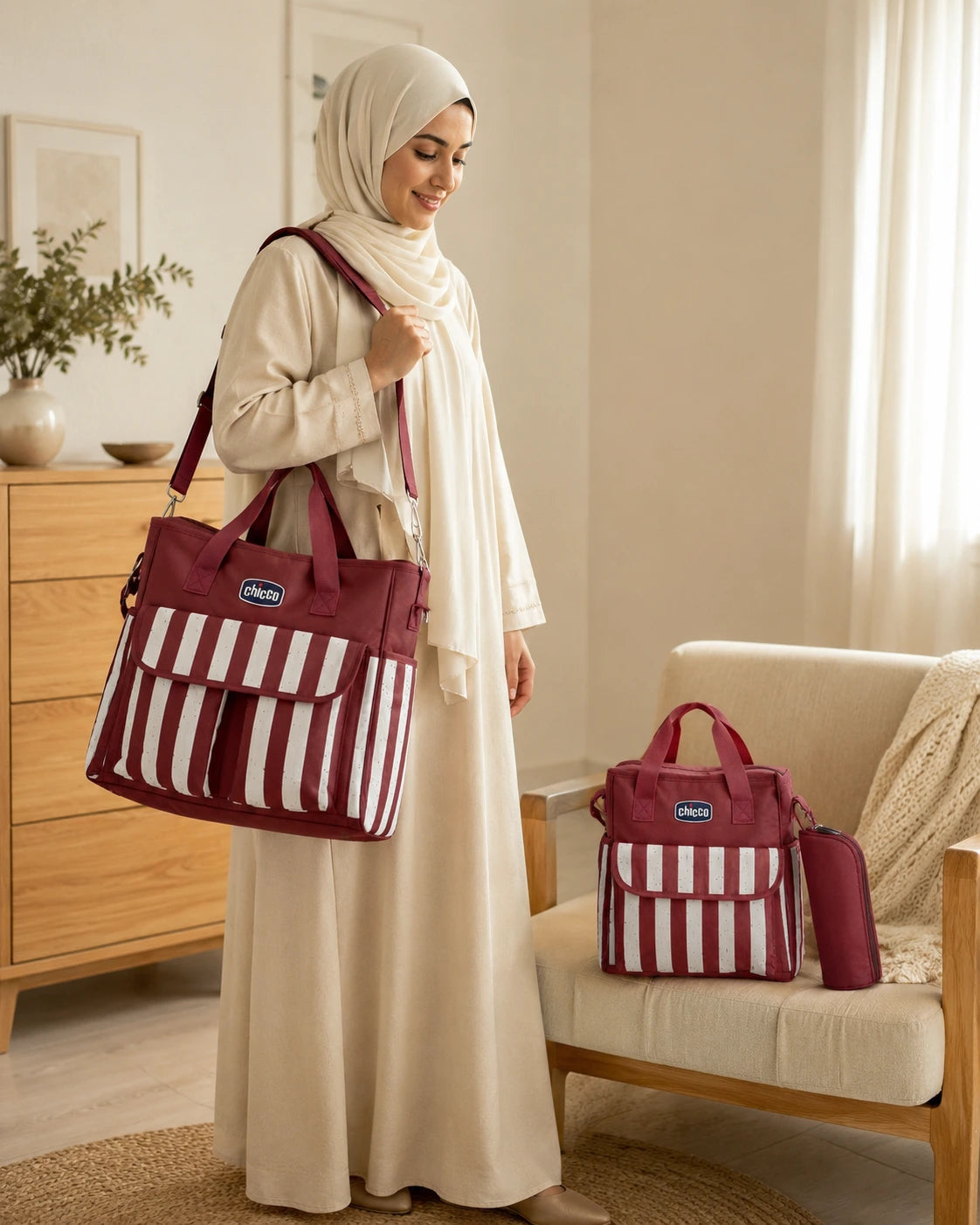 Sac à langer Chicco 3 en 1 – Bleu ou Rouge