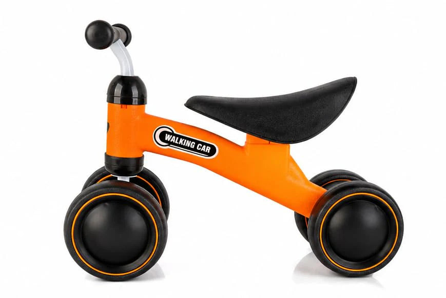 Vélo d’équilibre 4 roues sans pédales pour enfants de 1 à 2 ans, marque KIDLO, avec cadre coloré et pneus robustes.