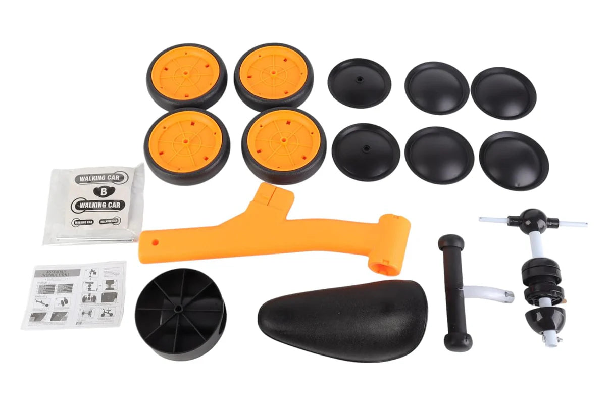 Vélo d’équilibre pour enfants KIDLO à 4 roues sans pédales, adapté pour 1-2 ans, couleur bleue.