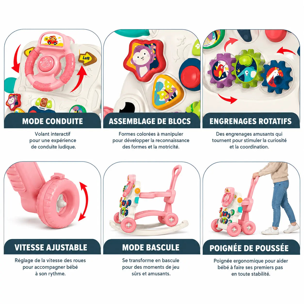Trotteur 6 en 1 Évolutif pour Bébé