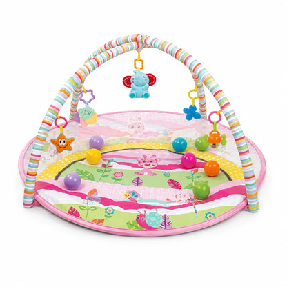 Tapis d’Éveil Musical 3-en-1 avec Arche et 15 Balles