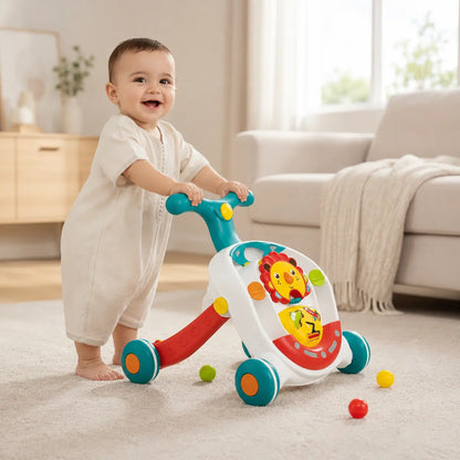 Trotteur bébé 3 en 1 KIDLO, balles colorées et plateau d'activités pour apprendre à marcher en toute sécurité.