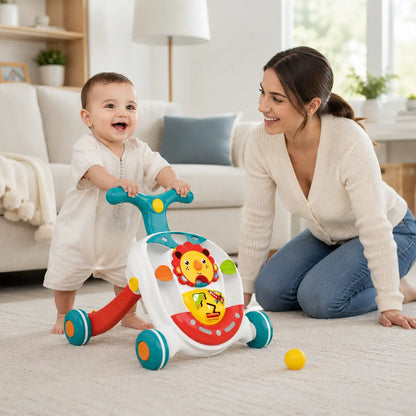 Trotteur bébé 3 en 1 KIDLO, ballon roulant pour bébé, avec activités éducatives et poignée pour l'apprentissage de la marche.