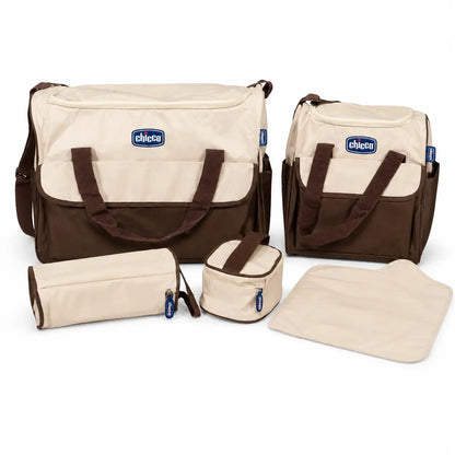 Sac à dos KIDLO Chicco, set de 4 pièces, en rouge ou beige, sac à langer pratique avec compartiments pour bébé.