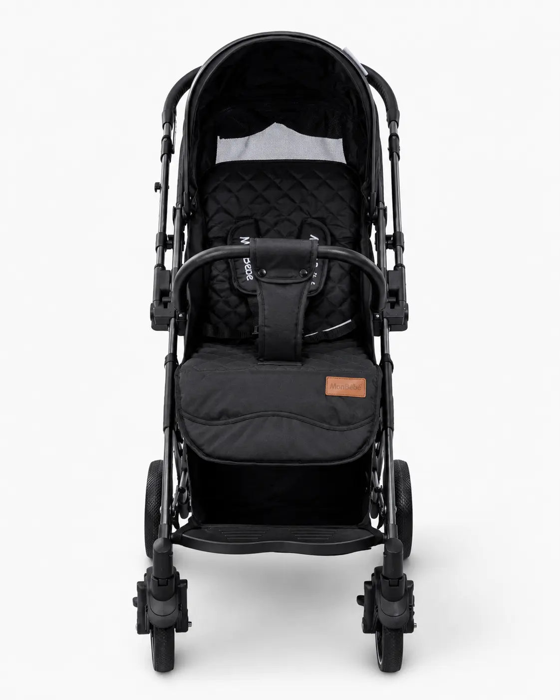 Poussette valise réversible noire pour bébé de la marque Kidlo, compacte et pratique pour les déplacements quotidiens.