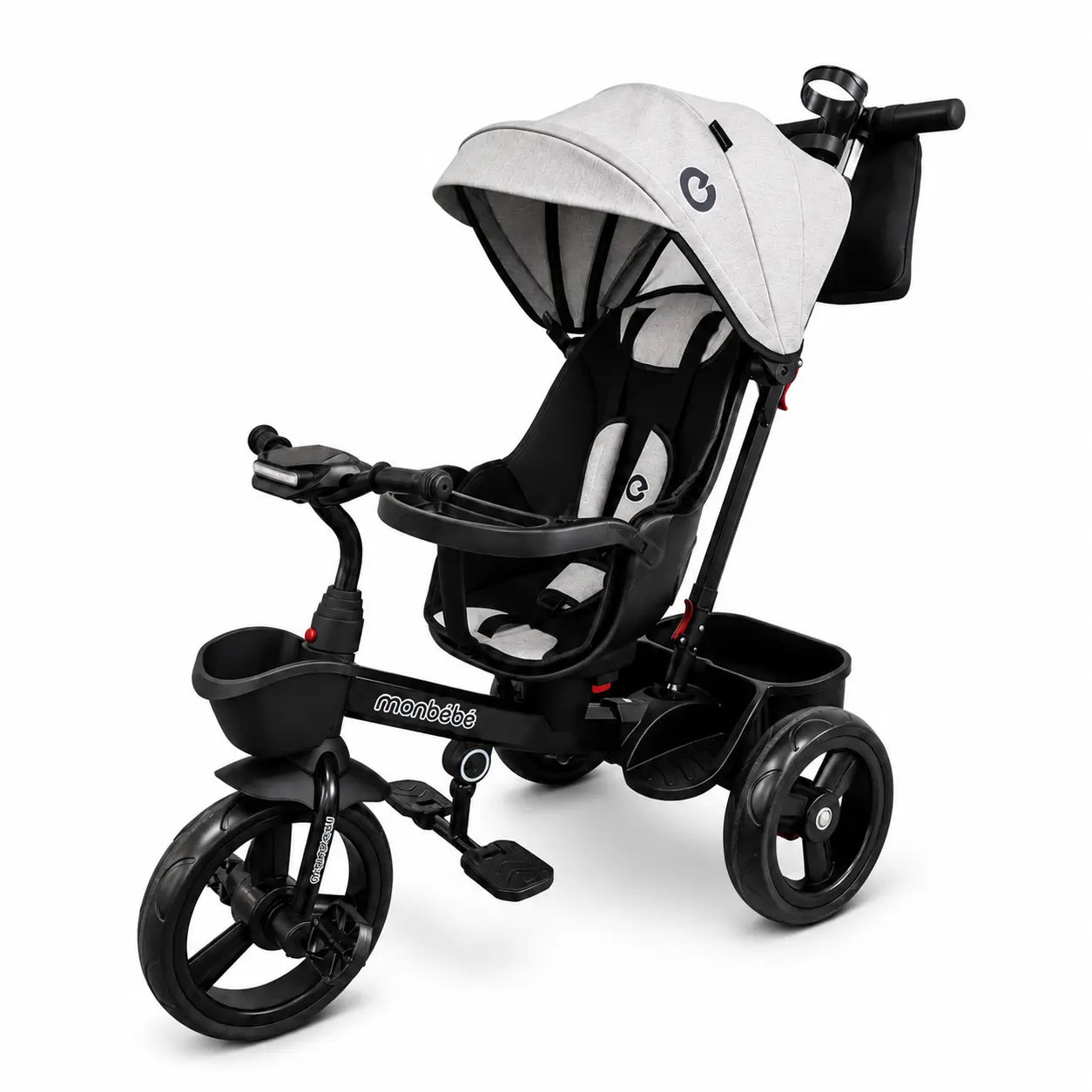 Poussette évolutive à 3 roues de la marque KIDLO, tricycle poussette pour enfants, visible avec siège et guidon.