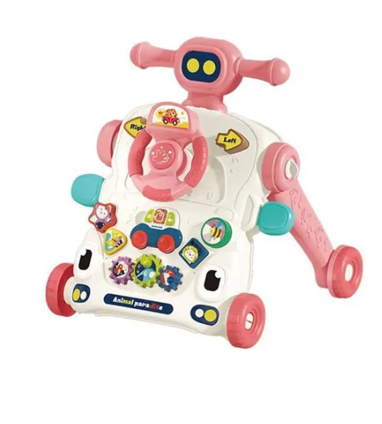 Trotteur - Push Cart - 3 en 1 - Évolutif - Interactif - Multicolore