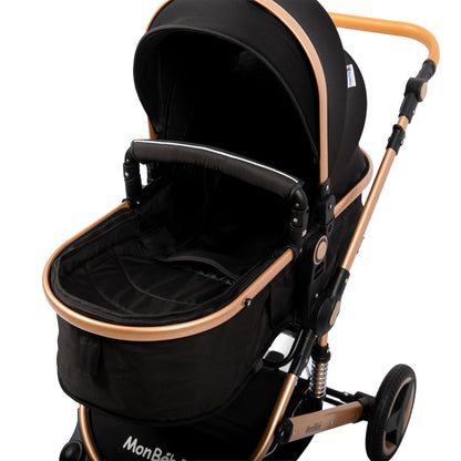Poussette 3 en 1 Mon Bébé – Réversible avec Maxi Cosi et Sac à Langer